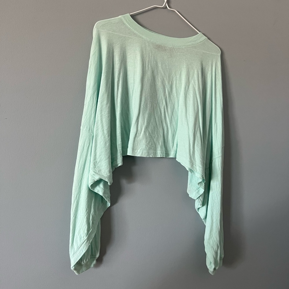 urban outfitters oversized, cropped, long sleeve t-shirt